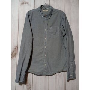 Hollister Shirt‎ Men's Medium Black White Check Button Front Long Sleeve Preppy